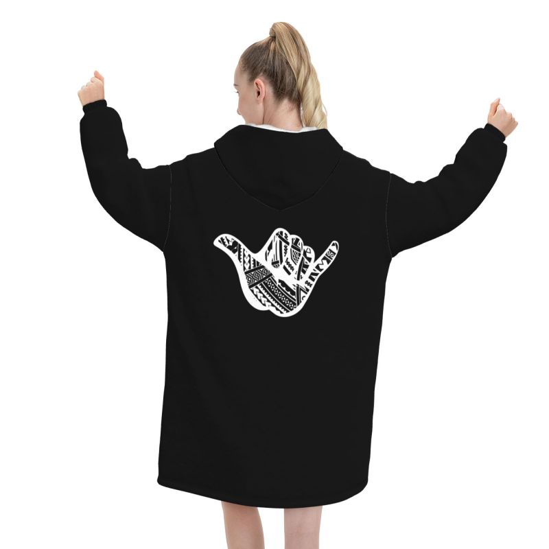 Couverture à capuche imprimée  - Sherpa Hoodie Fleece avis et prix